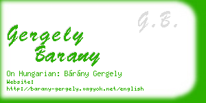 gergely barany business card