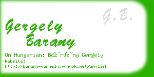 gergely barany business card